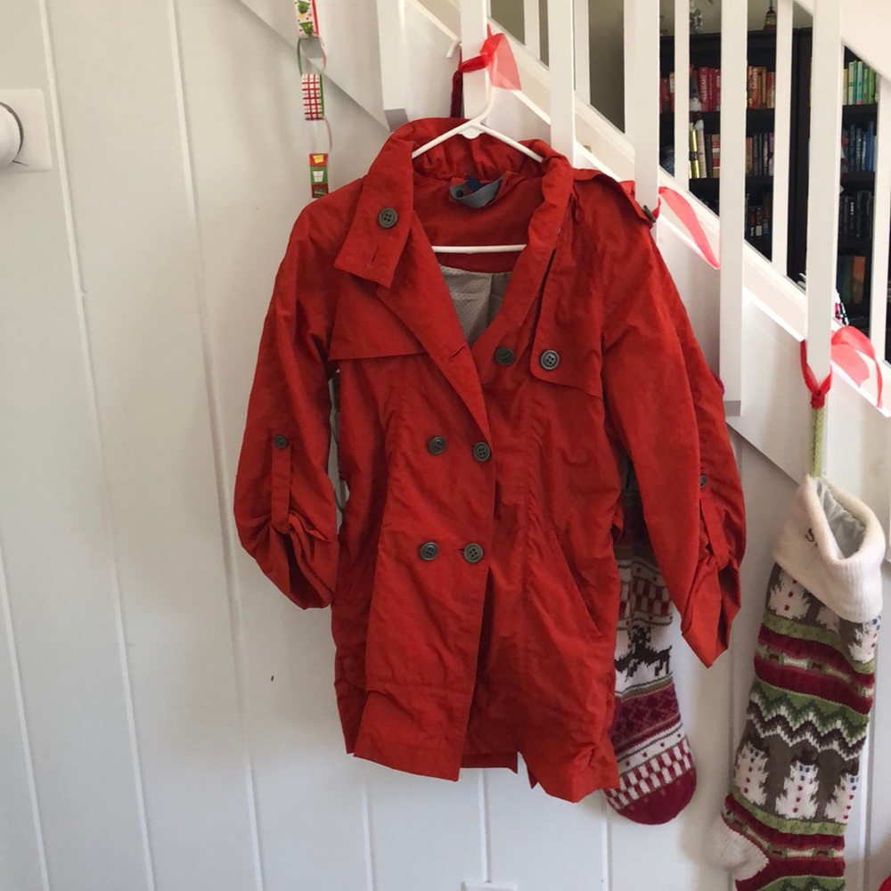 Orange trench coat